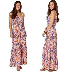 NWT Buddy Love Tie Shoulder Kendra Maxi Dress in Hippie Hollow